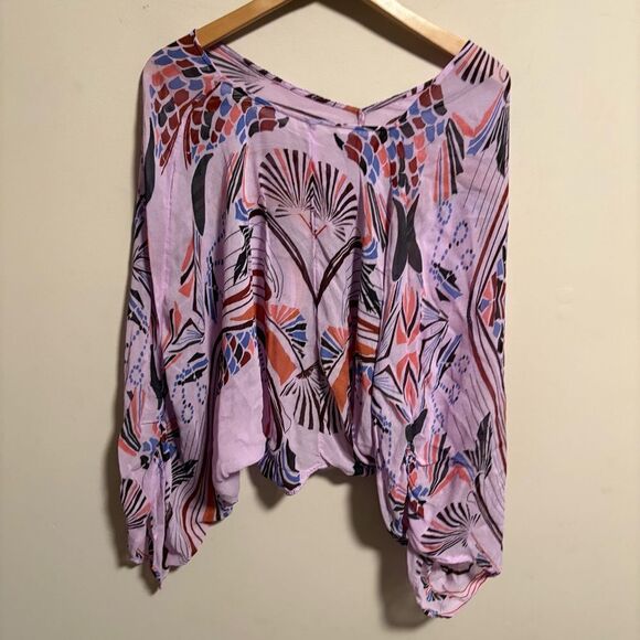 FREE PEOPLE Beneath The Sea Top In Lilac Oversized Sheer - Picture 5 of 7